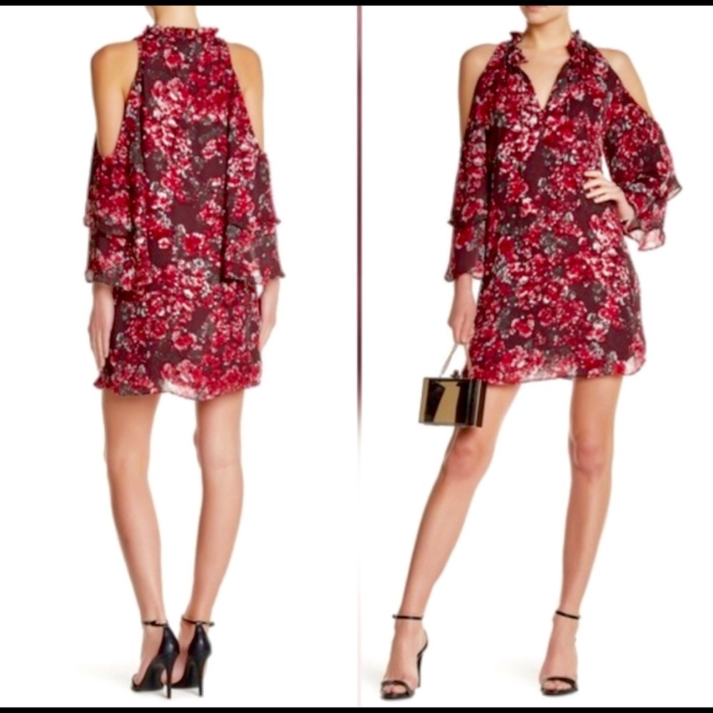 Parker floral cold shoulder dress